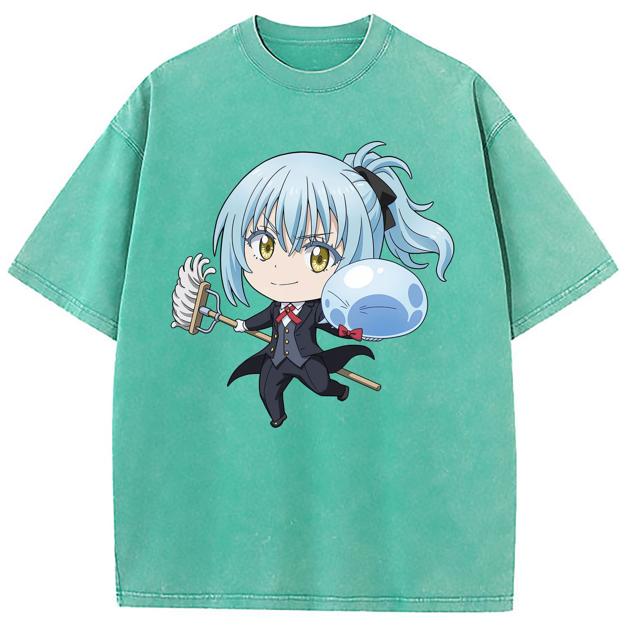（画像用） 転スラ Regarding Reincarnated to Slime 綿100% ヴィンテージ風 半袖Tシャツ（フロントプリント）
